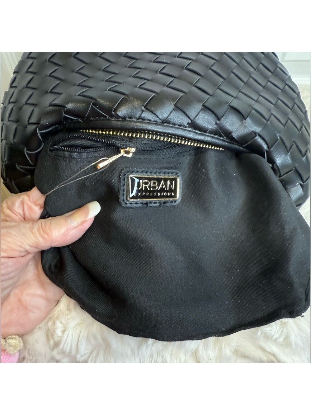 URBAN EXPRESSIONS WOVEN KNOT HOBO VEGAN PURSE HANDBAG - Picture 10 of 16